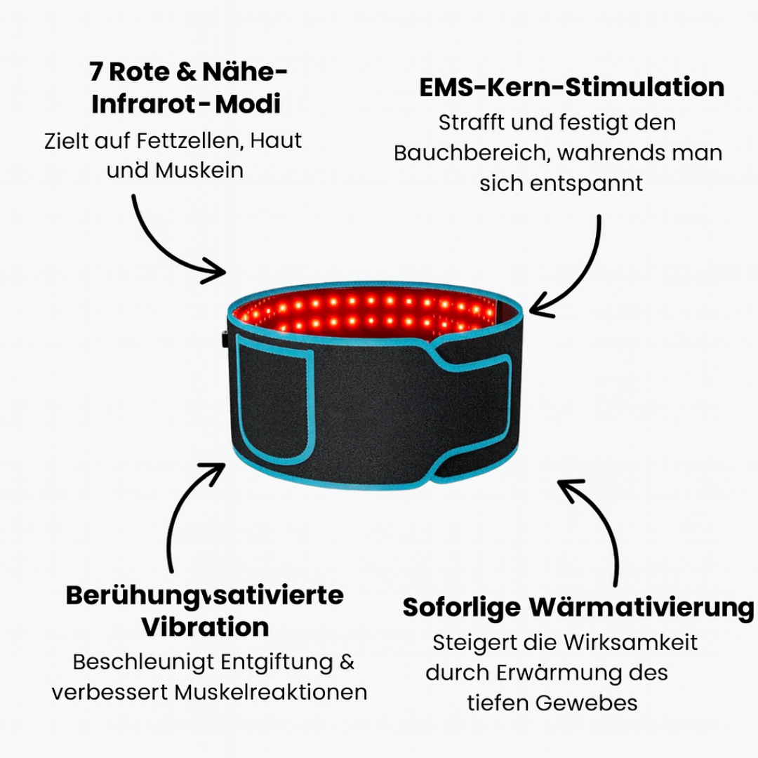 CoreVive™ Rotes Licht Therapie Gürtel — Sanft, Straff und Unterstützt Ihre Körpermitte auf Natürliche Weise