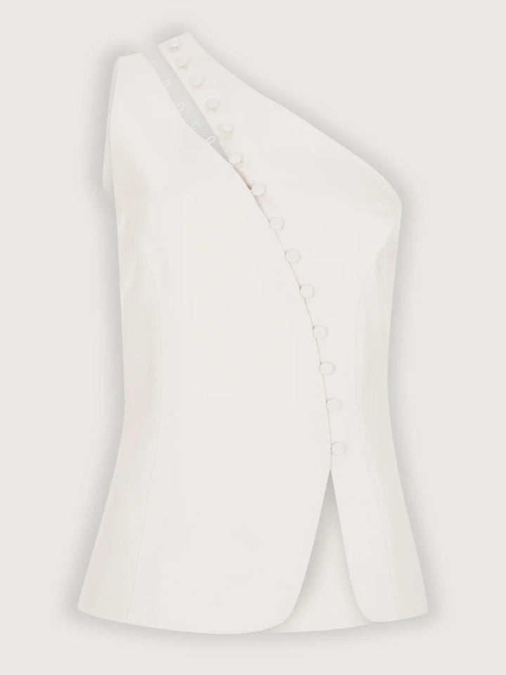 Ascent Ein-Schulter-Button-Detail-Top