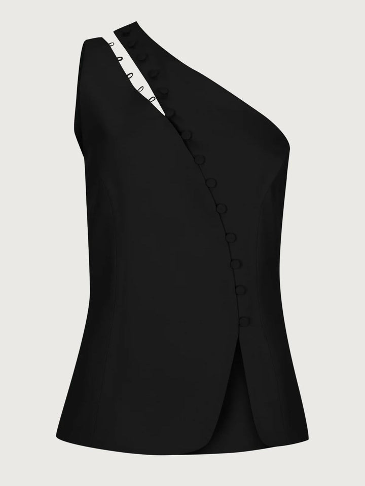 Ascent Ein-Schulter-Button-Detail-Top
